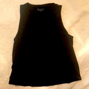 Athleta Black Muscle Tank Crop Top